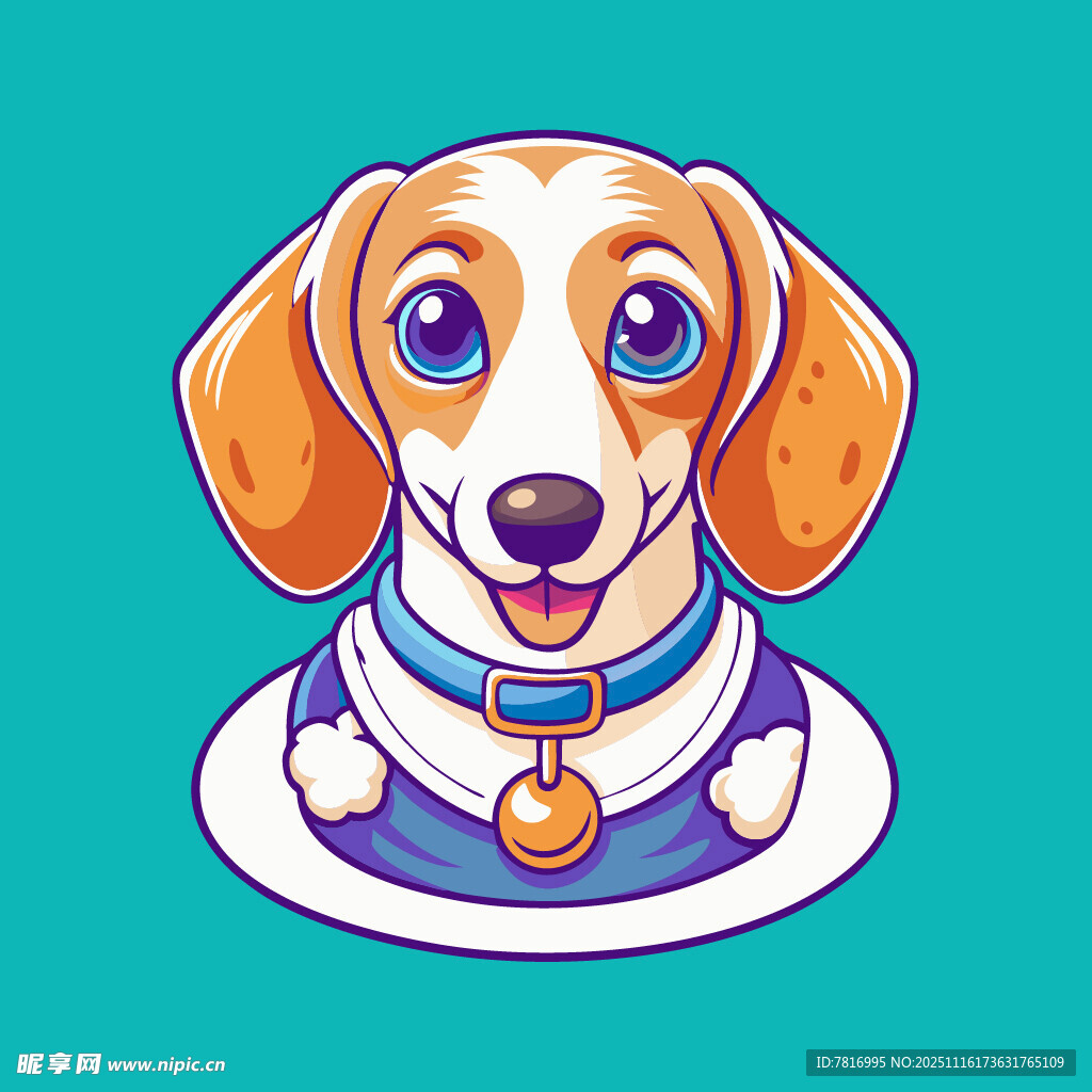 可愛(ài)臘腸犬卡通形象