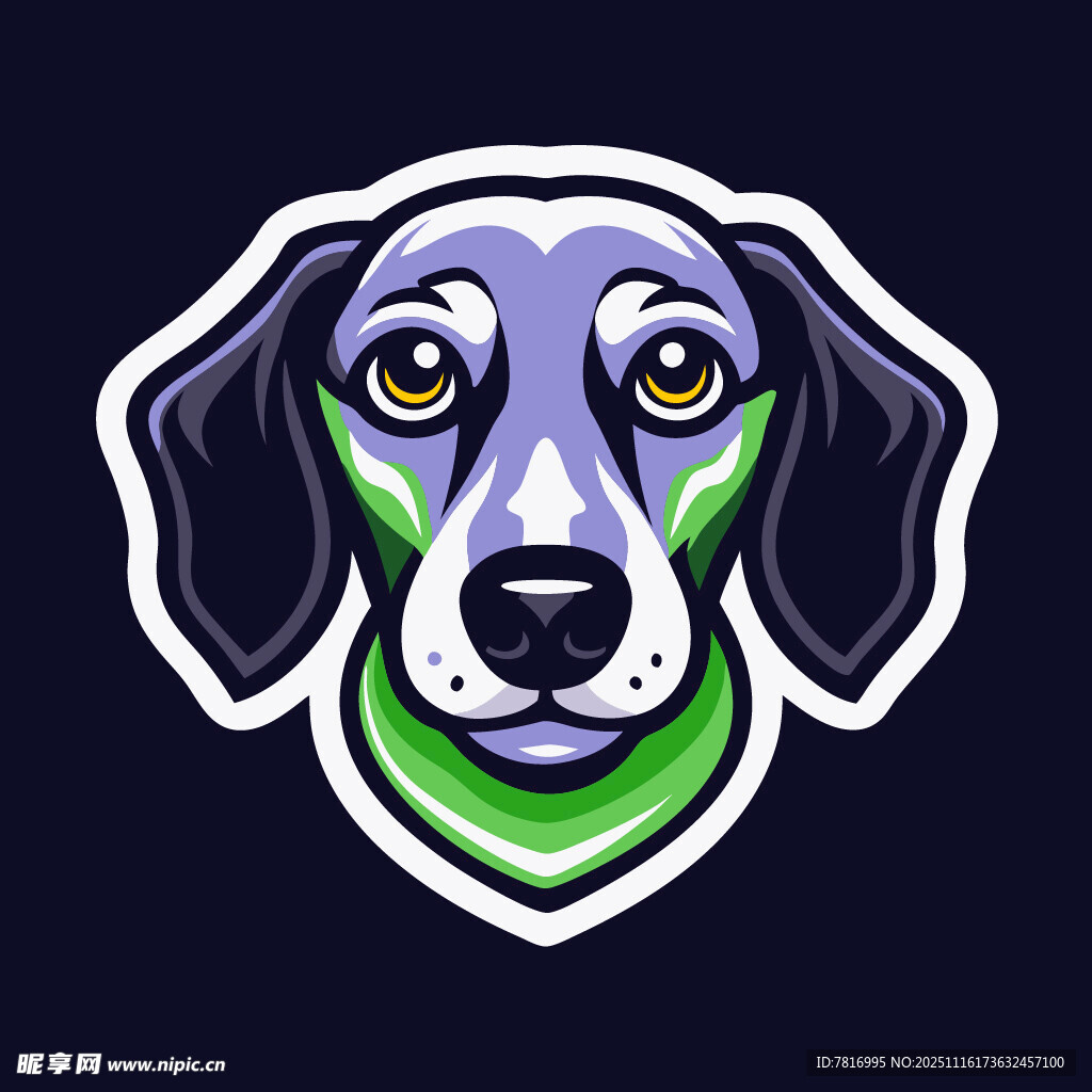 卡通風(fēng)格的狗狗頭像設(shè)計(jì)