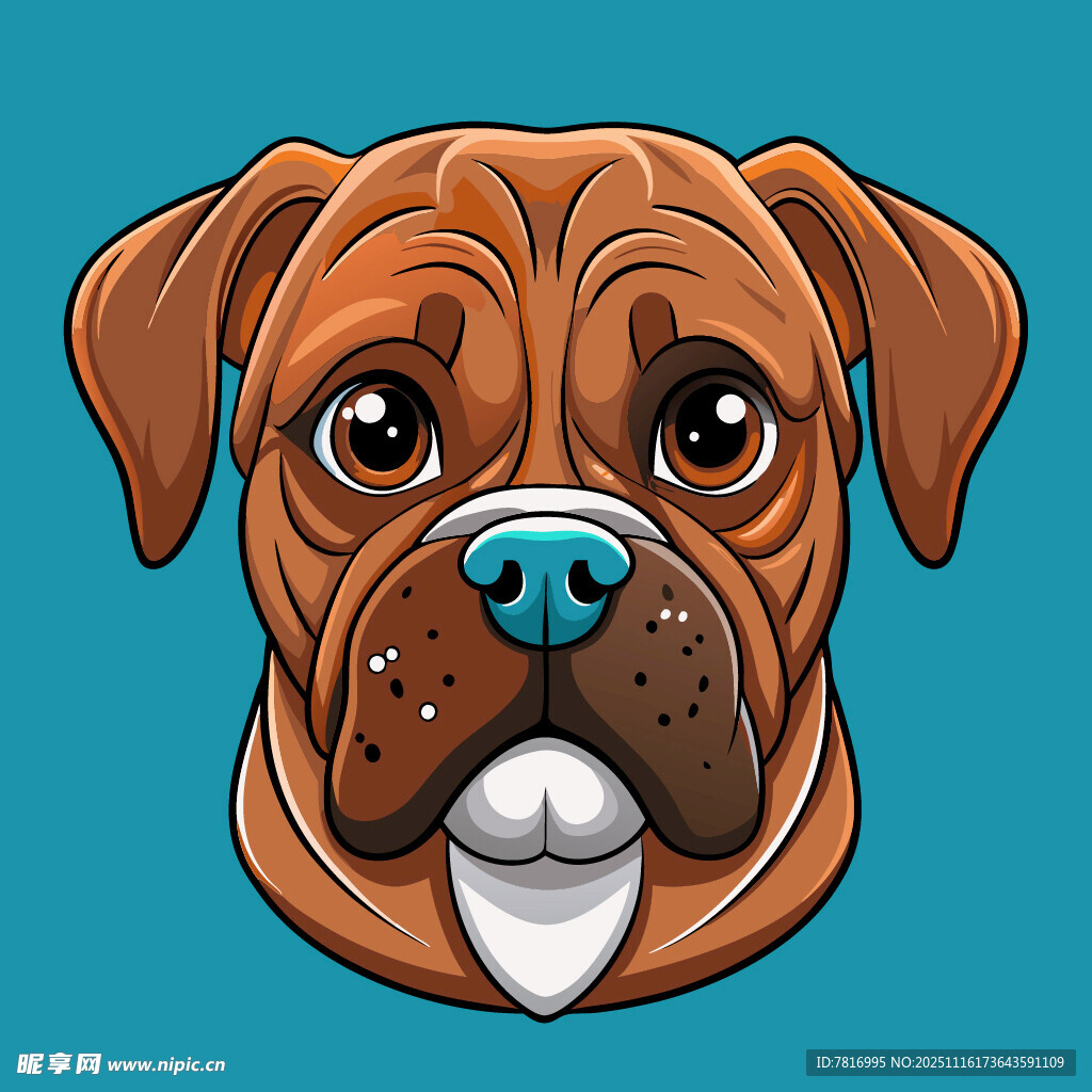 可愛拳擊犬頭像