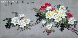 國(guó)畫牡丹《四季平安》