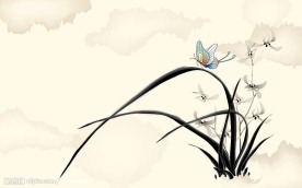 水墨國畫水仙花
