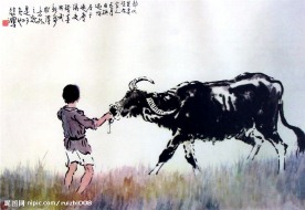 水墨國畫 牽牛圖