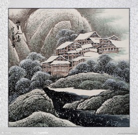 國畫 山水畫 山中人家