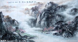國(guó)畫(huà) 山映斜陽(yáng)