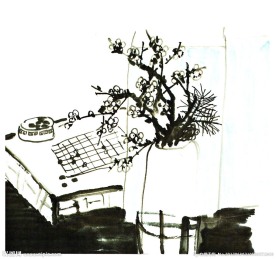 窗前梅花國畫
