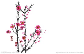 盛開梅花國畫