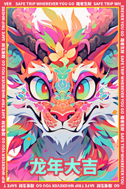 潮流龍地墊圖案