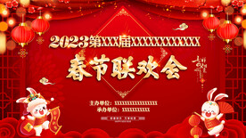 新年年会海报舞美背景展板
