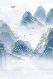 山水风景插画