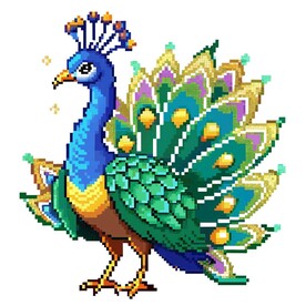 像素風格孔雀