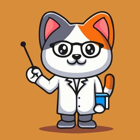 可爱猫咪教授矢量卡通插画