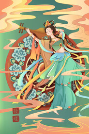 敦煌飞天插画