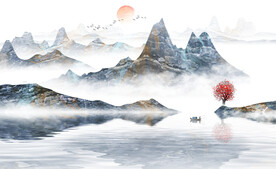 水墨山水畫          