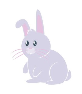 可爱小兔子插画扁平设计纯色背景