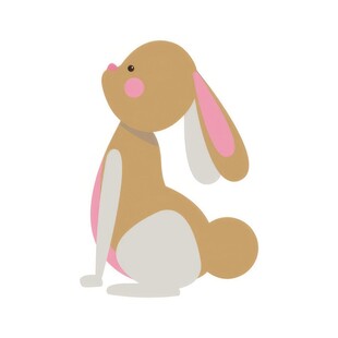 可爱小兔子插画扁平设计纯色背景