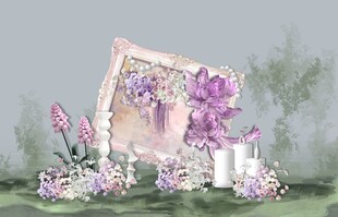 戶外粉紫色莫奈花園風婚禮