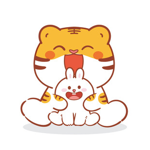 虎宝宝摆件卡通插画