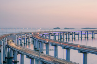 跨海大橋黃昏美景
