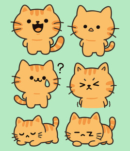 可爱猫咪多样表情集合