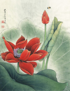 水墨荷花圖