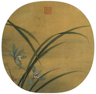 中式蘭花圖