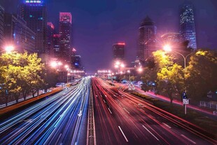 城市夜景车流光影之美