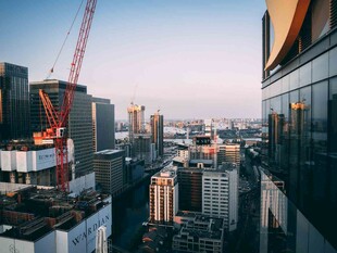 城市建筑施工俯瞰景象