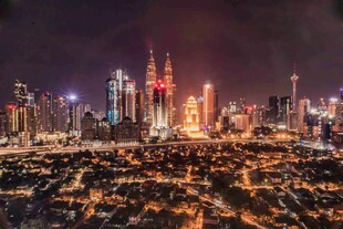 迪拜璀璨夜景城市风光
