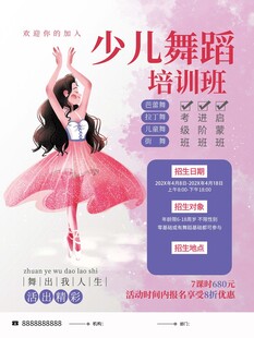 少兒舞蹈培訓班招生海報