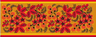花卉圖案裝飾畫 五瓣花 球形果