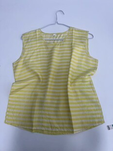 黃色條紋無袖上衣展示