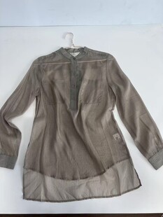 棕色透視長袖上衣展示