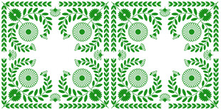 綠色幾何花卉圖案