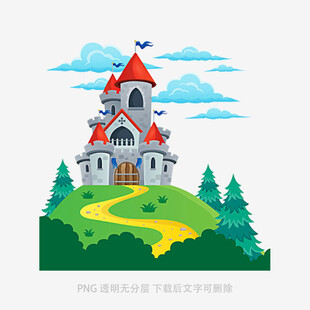 童話風城堡坐落在青山間