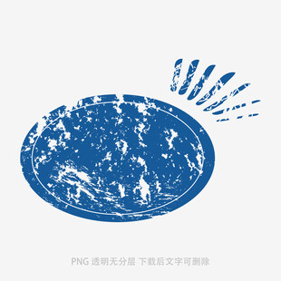 藍色斑駁圓形印章圖案