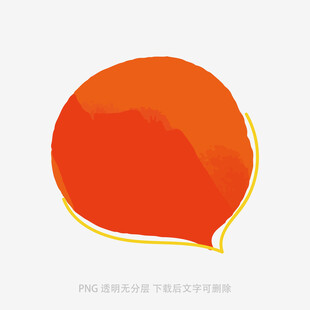 橙色對(duì)話氣泡圖形元素