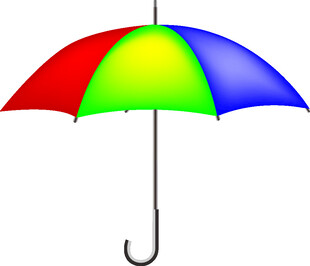 多彩三色雨傘