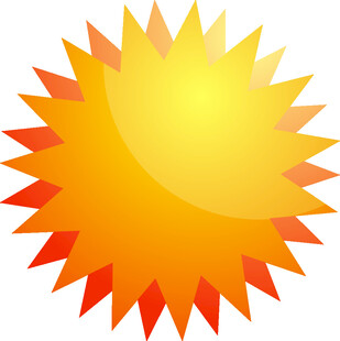 閃耀的卡通太陽圖標