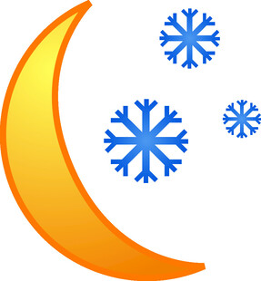 月牙與雪花圖標