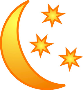 黃色月牙與星星圖標
