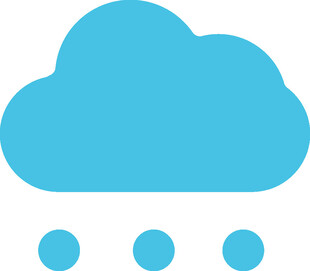 藍色云朵雨滴圖標