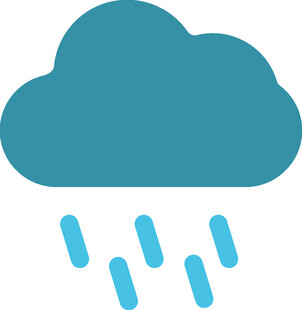 藍色云朵下雨圖標