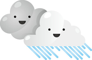 微笑云朵與降雨場景