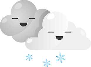 微笑云朵伴雪花