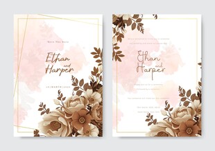 花卉水彩風(fēng)婚禮請柬設(shè)計
