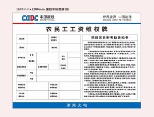 農(nóng)民工工資維權(quán)牌圖片