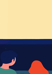 兩人賞海景