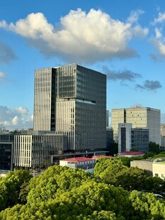 城市高樓與蔥郁綠樹景觀