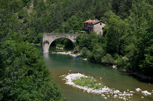 山間石橋伴綠水人家