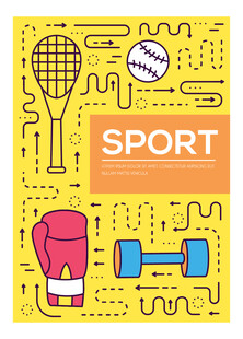 多彩运动元素插画